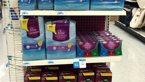 Poise Kmart 'Stop Bladder Leaks' Endcap Header