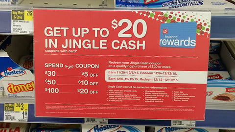 Walgreens 'Jingle Cash' Shelf Sign