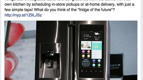 ShopRite Samsung Family Hub Facebook Update