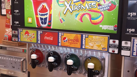 Airheads Xtremes Rainbow Berry Slurpee Translite Sign
