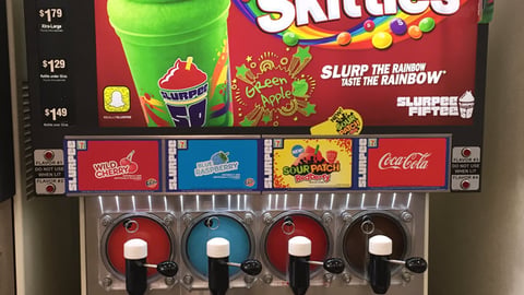 Skittles Green Apple Slurpee Translite Sign