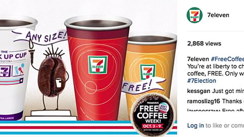 7-Eleven ‘Free Coffee Week’ Instagram Update