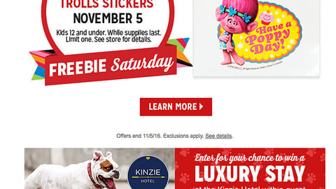 Kmart ‘Free Trolls Stickers’ Email Ad