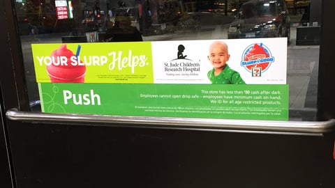 Slurpee St. Jude 'Your Slurp Helps' Window Cling