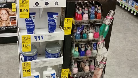 CeraVe and SinfulColors Floorstands