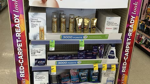 P&G Walgreens 'Red Carpet Ready' Endcap