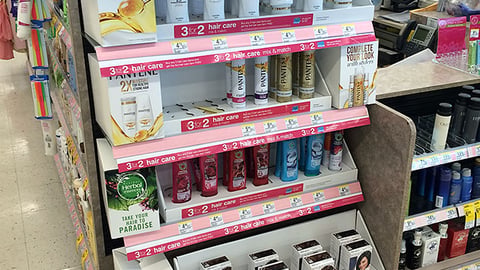 Walgreens P&G '3 for 2' Hair Care Endcap