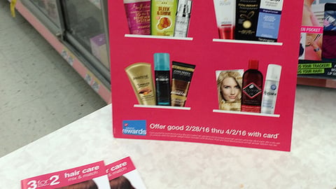 Walgreens '3 for 2' Hair Care Counter Sign