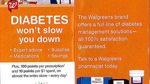 Walgreens 'Diabetes' Coupon Book Feature