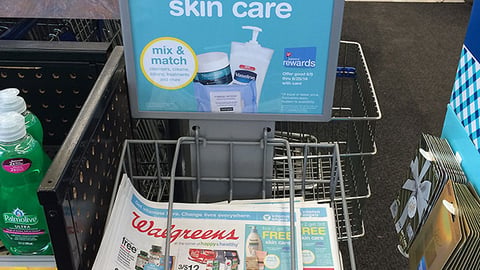 Walgreens Multi-Brand 'Skin Care' Rack Sign