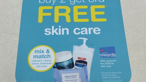 Walgreens Multi-Brand 'Skin Care' Counter Cling