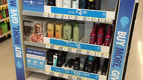 Unilever Walgreens 'Give H2OPE to Others' Endcap