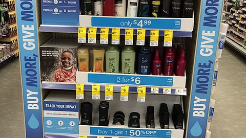 Unilever Walgreens 'Give H2OPE' Endcap