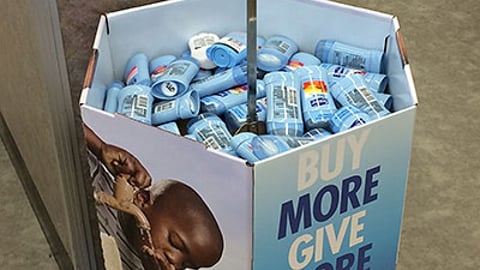 Unilever Walgreens 'Give H2OPE' Dump Bin