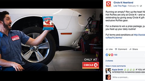 Circle K Ruffles Flamin’ Hot Facebook Update