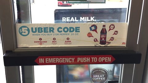 Dr Pepper Circle K ‘Uber Code’ Window Cling