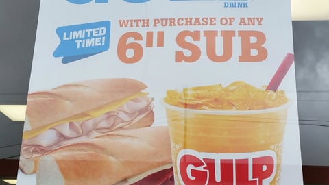 7-Eleven 'Free Gulp' Window Poster