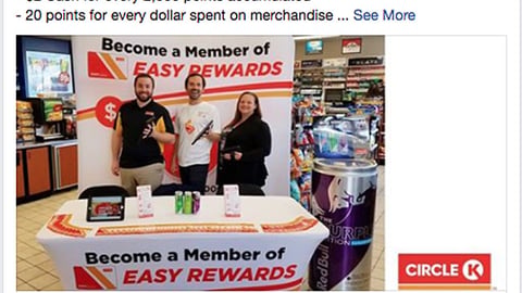 Circle K 'Easy Rewards Registration' Facebook Update