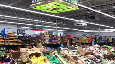 Aldi 'Fresh' Ceiling Sign