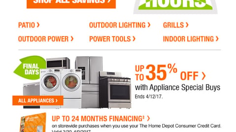 Home Depot 'Spring Black Friday' Email