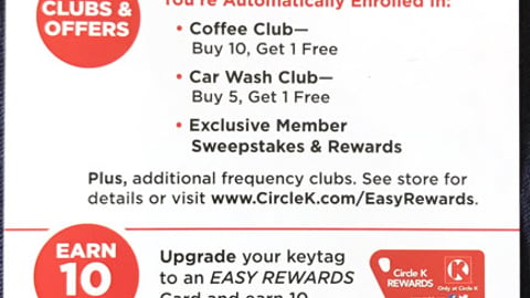 Circle K 'Easy Rewards' Handout