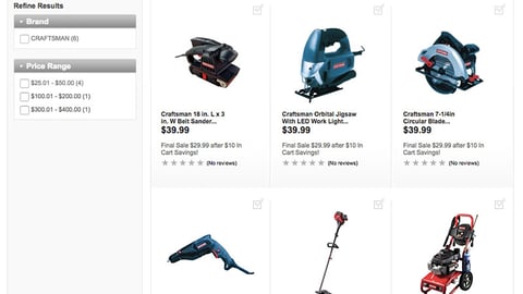 Ace Hardware Craftsman E-Commerce Page