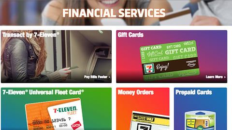 7-Eleven 'Financial Services' Web Page