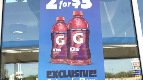 Gatorade Flow 'Strawberry Splash' 7-Eleven Window Poster