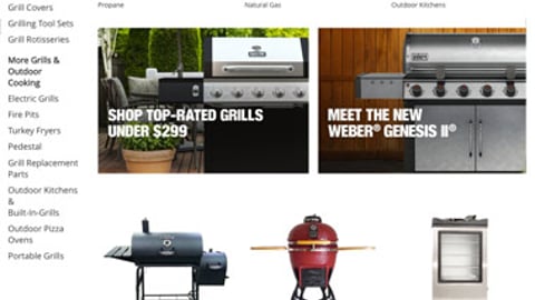 Home Depot 'Grills' Web Page