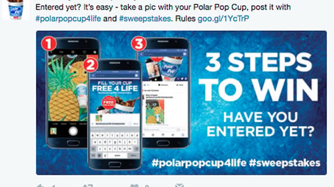 Polar Pop '3 Steps to Win' Twitter Update