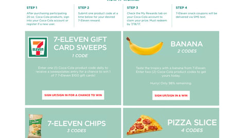 Coke 7-Eleven 'Text. Twist. Win' Promotional Microsite