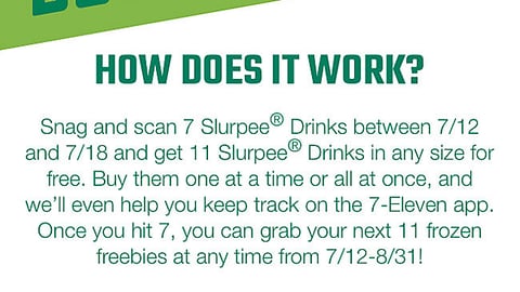 7-Eleven 'Slurpee Week' Mobile App Page