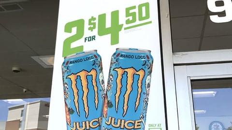 Monster Energy Juice 'Mango Loco' 7-Eleven Window Poster