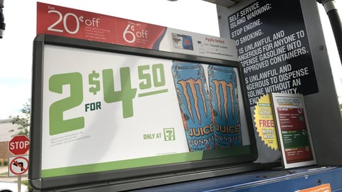 Monster Energy Juice 'Mango Loco' 7-Eleven Pump Topper