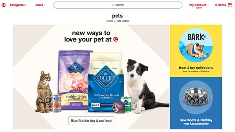 Target Bark 'Treat & Toy Collections' Display Ad