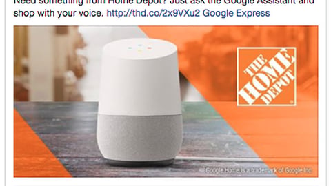 Home Depot Google Voice Shopping Function