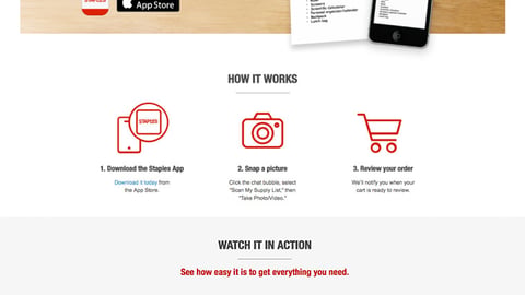 Staples 'We'll Shop for You' Landing Page