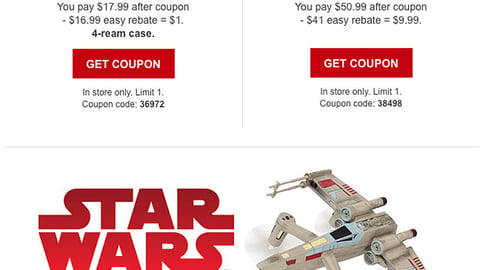 Staples Propel Star Wars Email Ad