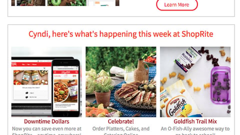 ShopRite 'Downtime Dollars' Email Ad