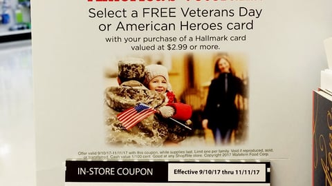 ShopRite, Hallmark Cards Veterans Day Offer 