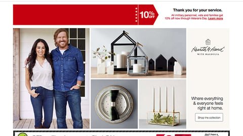 Target Hearth & Hand with Magnolia Leaderboard Ad