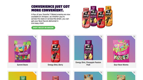 7-Eleven Amazon 'Shop 7-Select Snacks' Landing Page