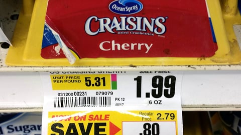 ShopRite Ocean Spray 'Locked-In' Price Label