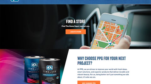 PPG Timeless Home Depot Web Page