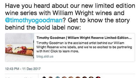 Aldi William Wright Twitter Update