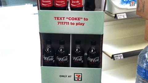 Coke 7-Eleven 'Text. Twist. Win' Floorstand