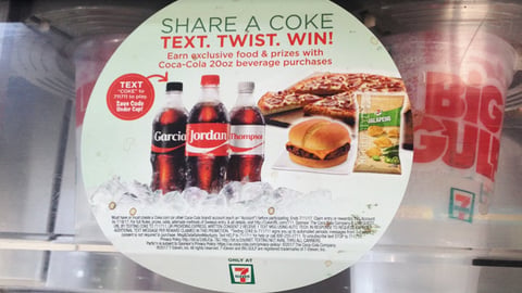 Coke 7-Eleven 'Text. Twist. Win' Cling