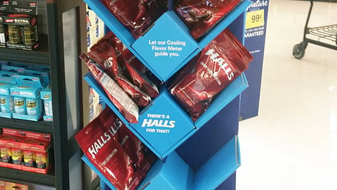 Halls 'Cooling Flavor Meter' Floorstand