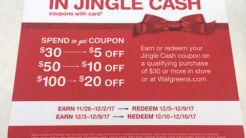 Walgreens 'Jingle Cash' Counter Cling