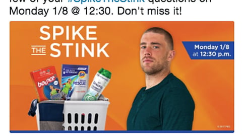 Zach Ertz ShopRite P&G #SpikeTheStink Twitter Update